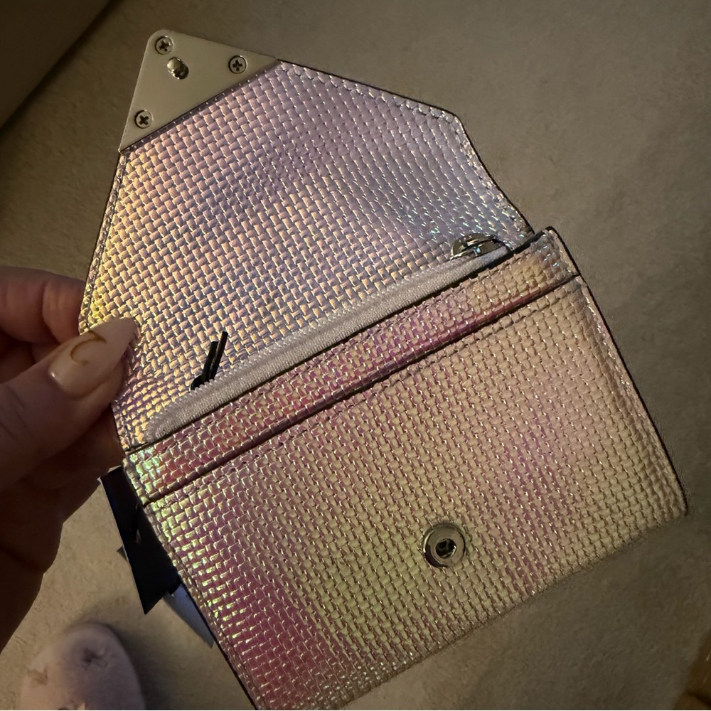 NWT Rebecca Minkoff Molly Metro mini wallet in Opal Iridescent, silver hardware - Picture 3 of 8